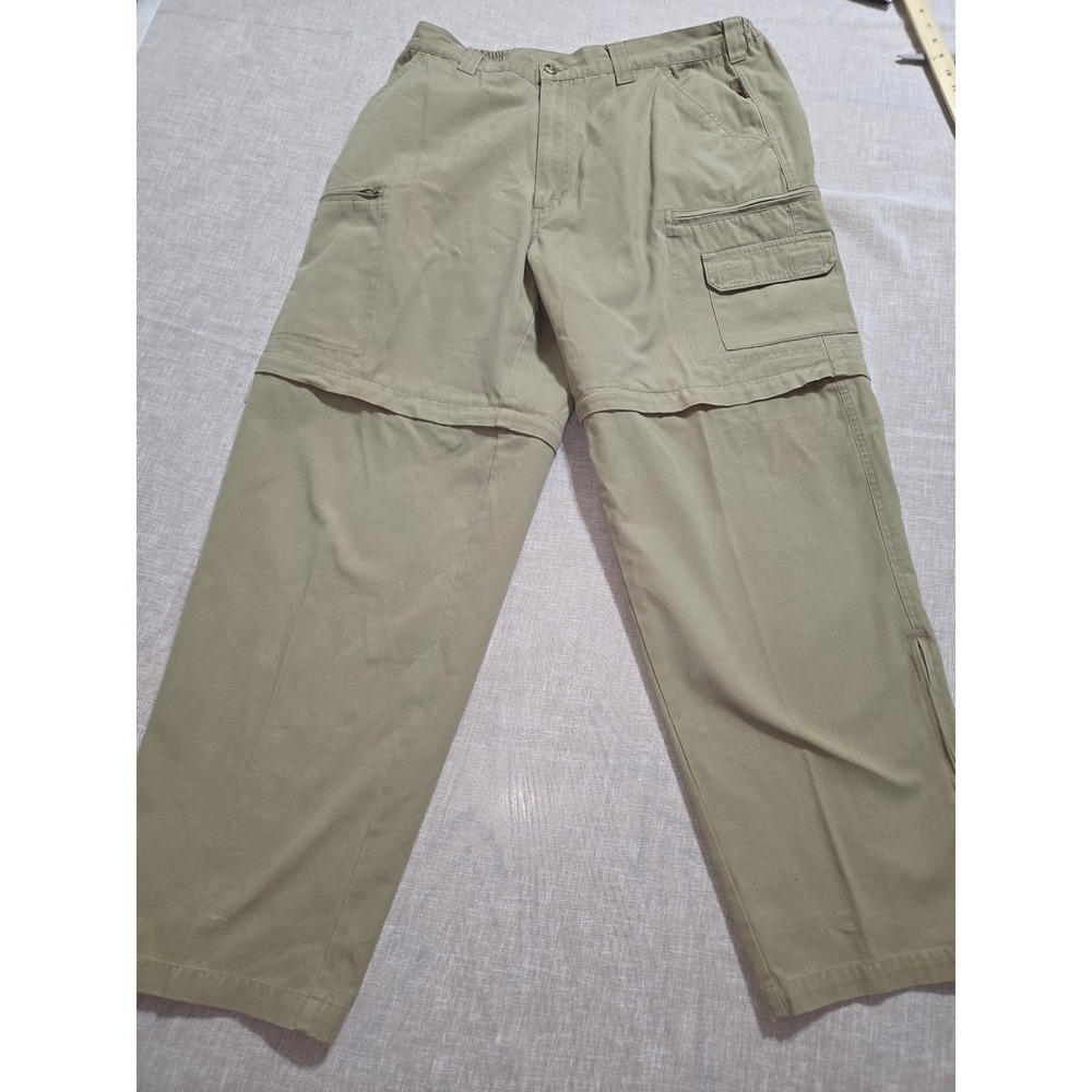 Guide Series Mens 38x30 Convertible Cargo Hiking Pants Khaki Tan Zip Off Cotton